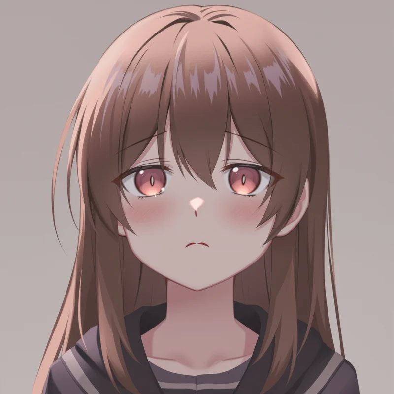 soft sad anime portrait with calm color palette for aesthetic profile icon