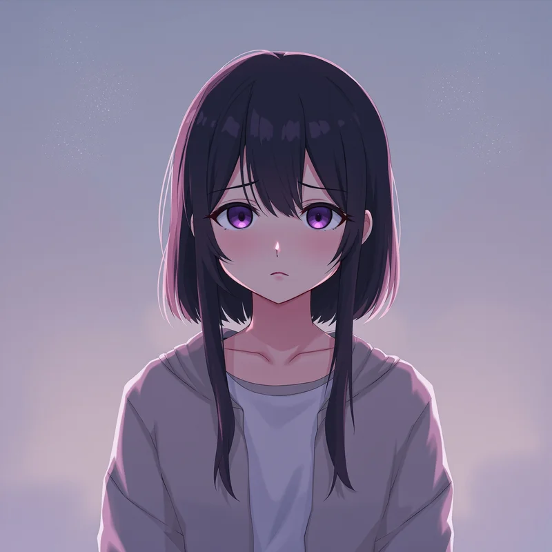 emotional anime avatar with soft glow for emotional profile identity