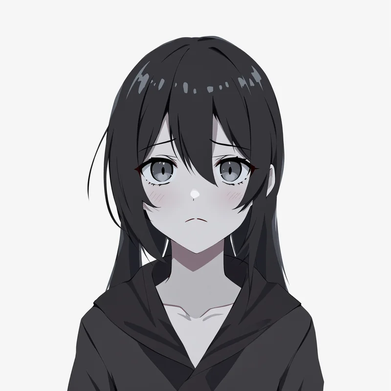 sad anime profile picture with soft glow for anime profile display