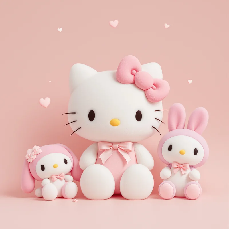 aesthetic kawaii sanrio pfp with clean soft layout