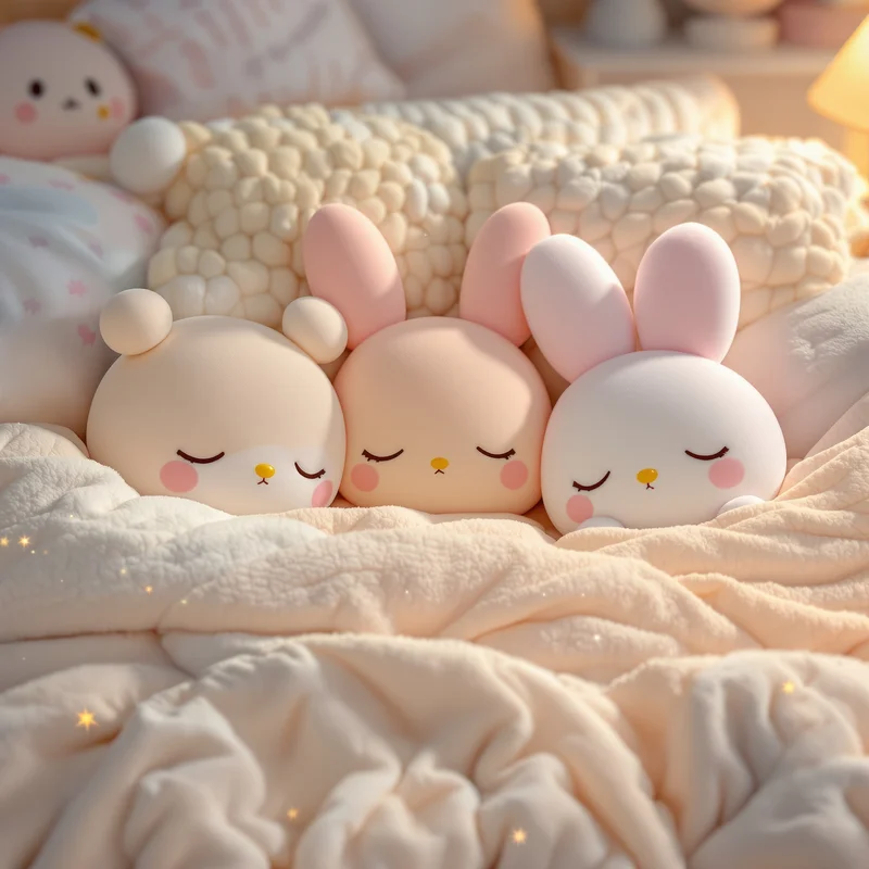 sleepy sanrio pfp with cozy bedtime softness