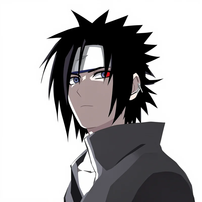Naruto Sasuke profile picture with high contrast lighting for online avatar styling