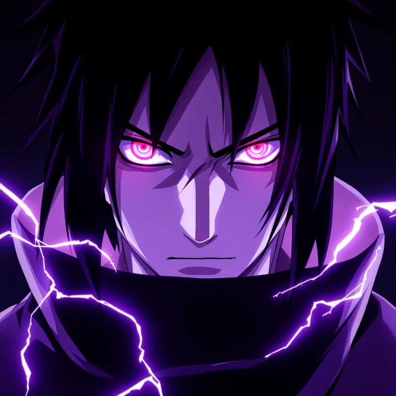 clean Sasuke PFP avatar with minimal dark background for messaging profile icon