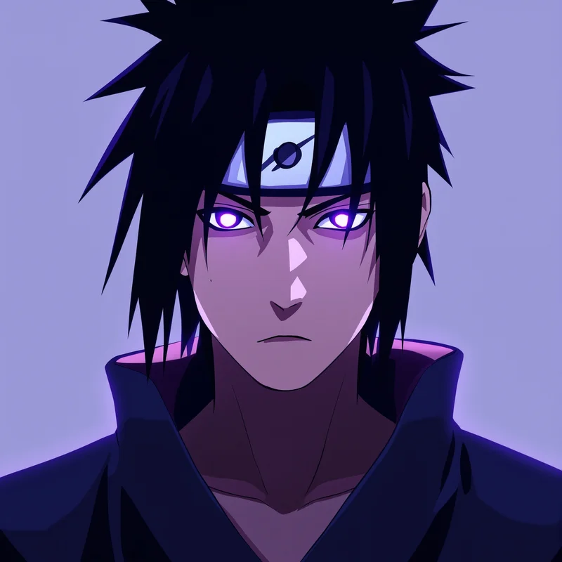 Sasuke Uchiha avatar with sharp highlight lighting for avatar display