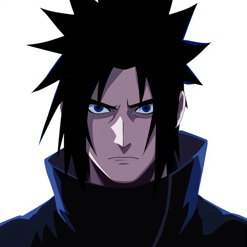 sharingan Sasuke portrait with intense anime atmosphere for social media avatar