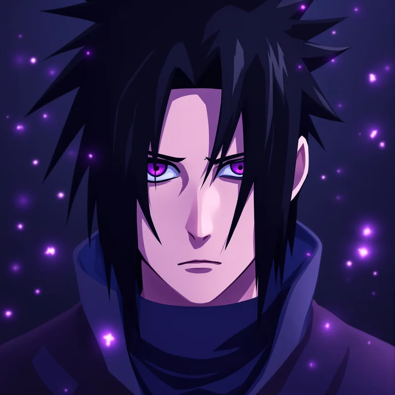 dark Sasuke avatar image with lightning effects for online avatar styling