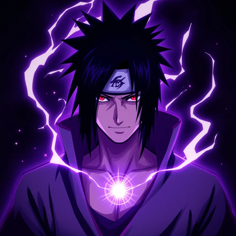 centered Sasuke PFP portrait with shadow heavy tone for aesthetic profile icon