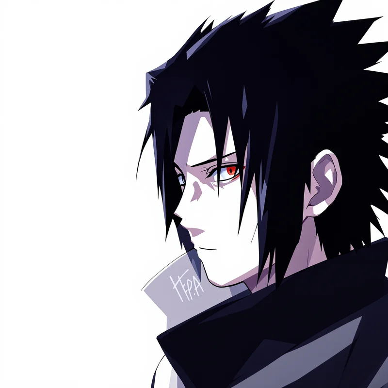 rinnegan Sasuke profile avatar with minimal dark background for profile picture use