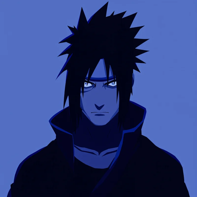 clean Sasuke PFP avatar with dramatic lighting for messaging profile icon