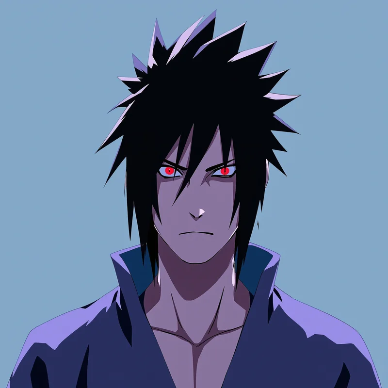 sharingan Sasuke portrait with clean square composition for digital profile identity