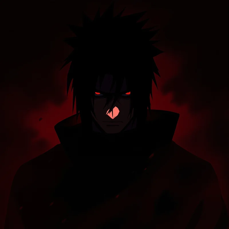 clean Sasuke PFP avatar with strong shadow edges for messaging profile icon