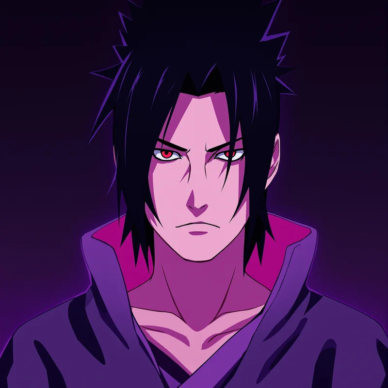 bold Sasuke PFP image with high contrast lighting for strong avatar use