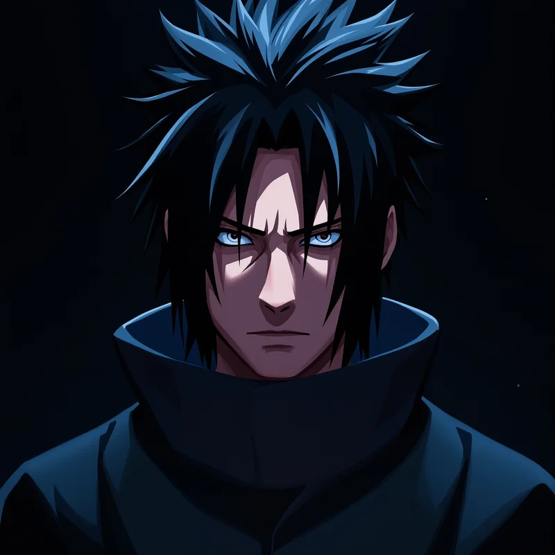 rinnegan Sasuke profile avatar with dramatic lighting for aesthetic profile icon