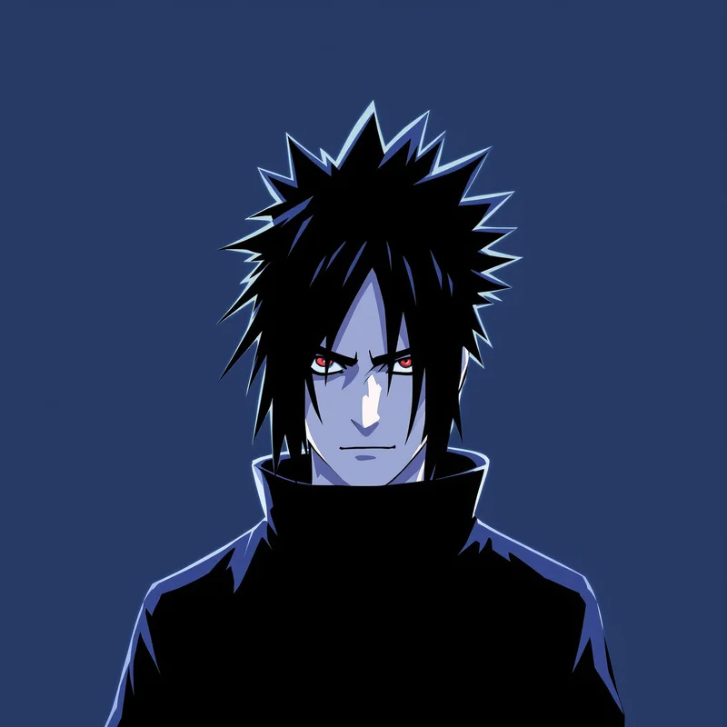 Sasuke Uchiha avatar with intense anime atmosphere for Naruto PFP design