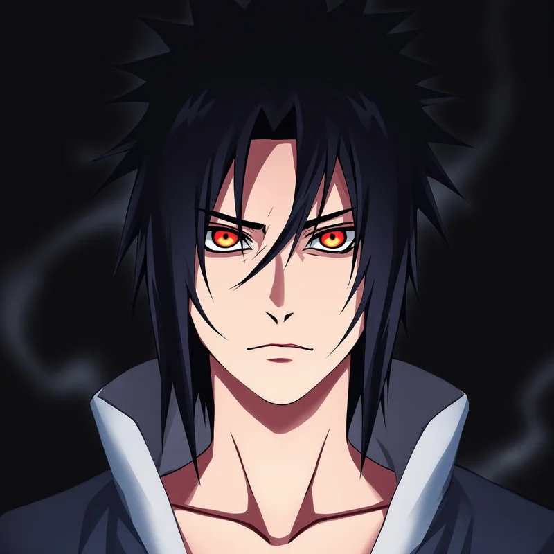 Naruto Sasuke profile picture with shadow heavy tone for online avatar styling