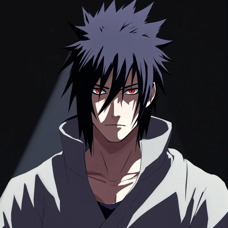 Sasuke Uchiha avatar with high contrast lighting for profile picture use