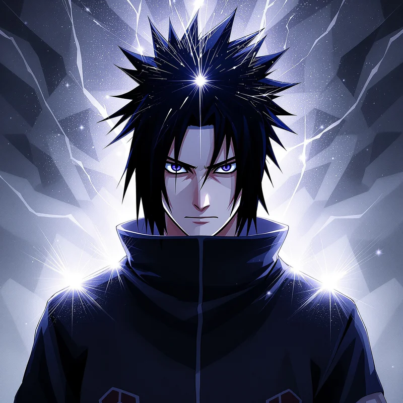 dark Sasuke avatar image with strong shadow edges for aesthetic profile icon