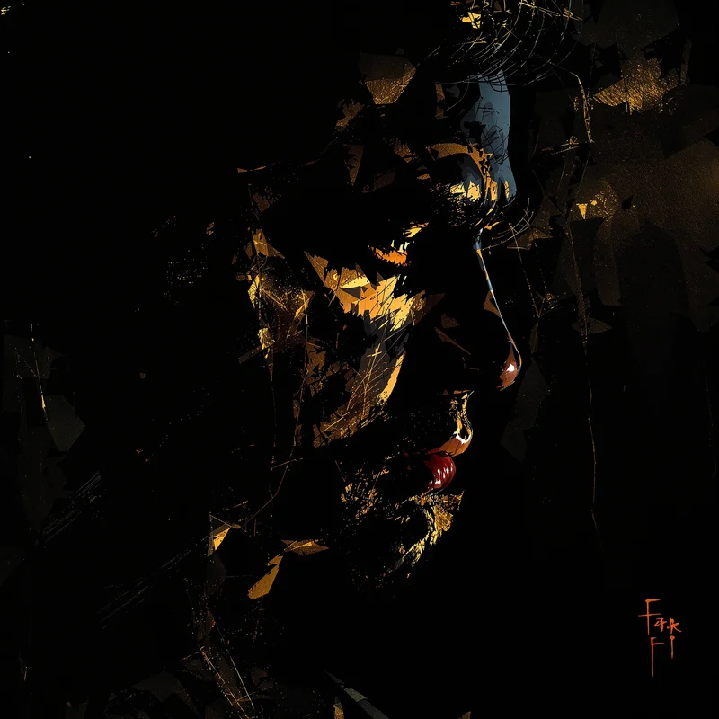 Scarface digital profile icon with moody contrast and unforgettable authority