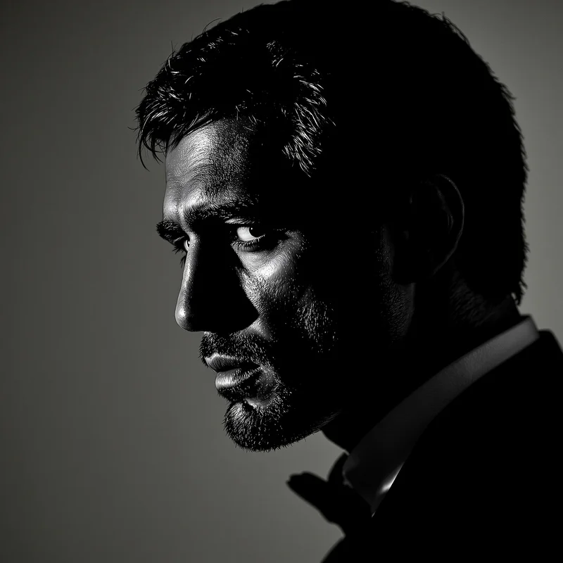 Scarface digital identity image with cold stare and cinematic crime-lord atmosphere