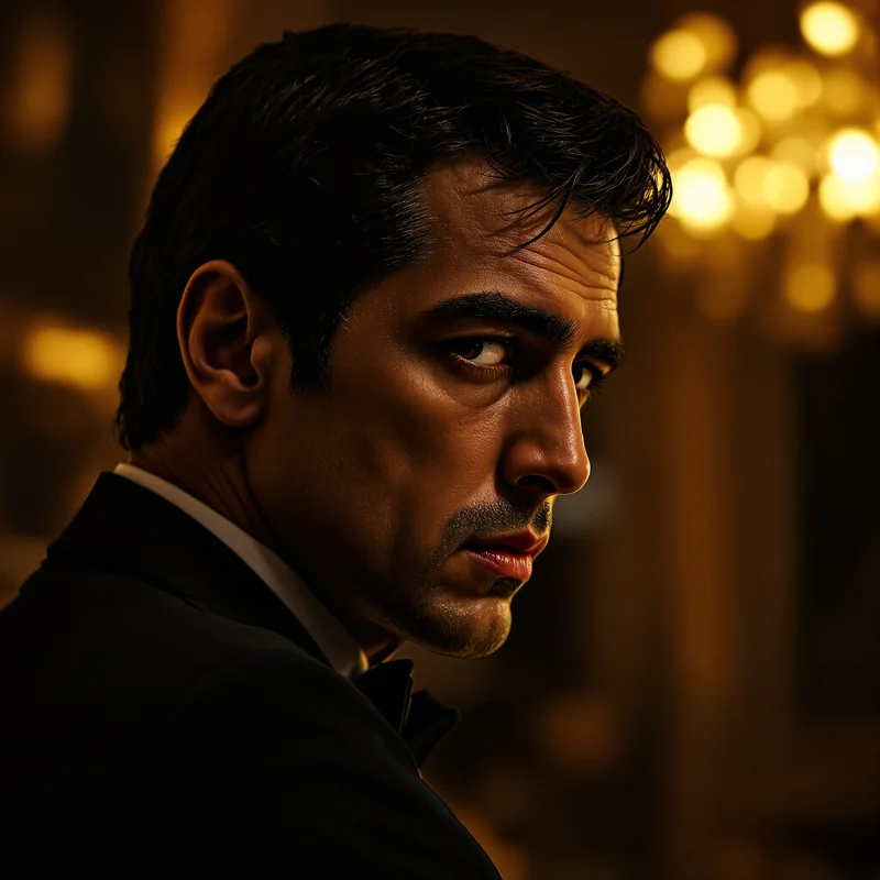 Scarface profile image with dark authority, clean face focus, and kingpin energy