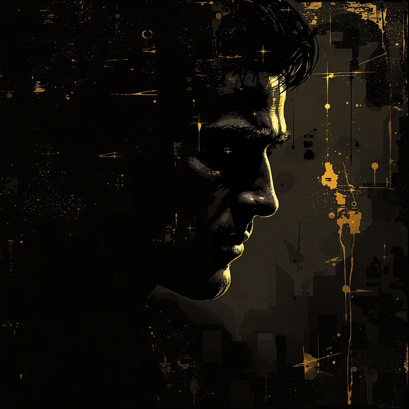 Scarface digital profile icon with moody contrast and unforgettable authority