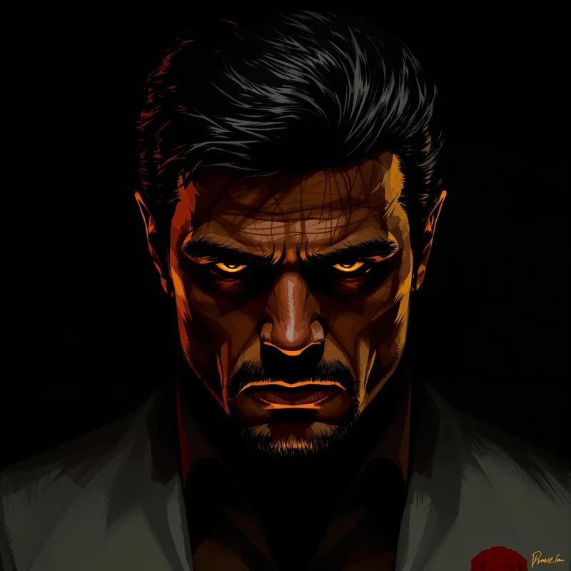 Scarface avatar icon with polished menace and high-status profile identity feel