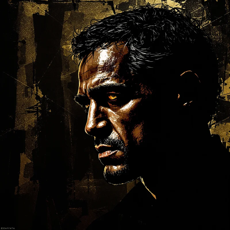 Scarface digital profile icon with moody contrast and unforgettable authority