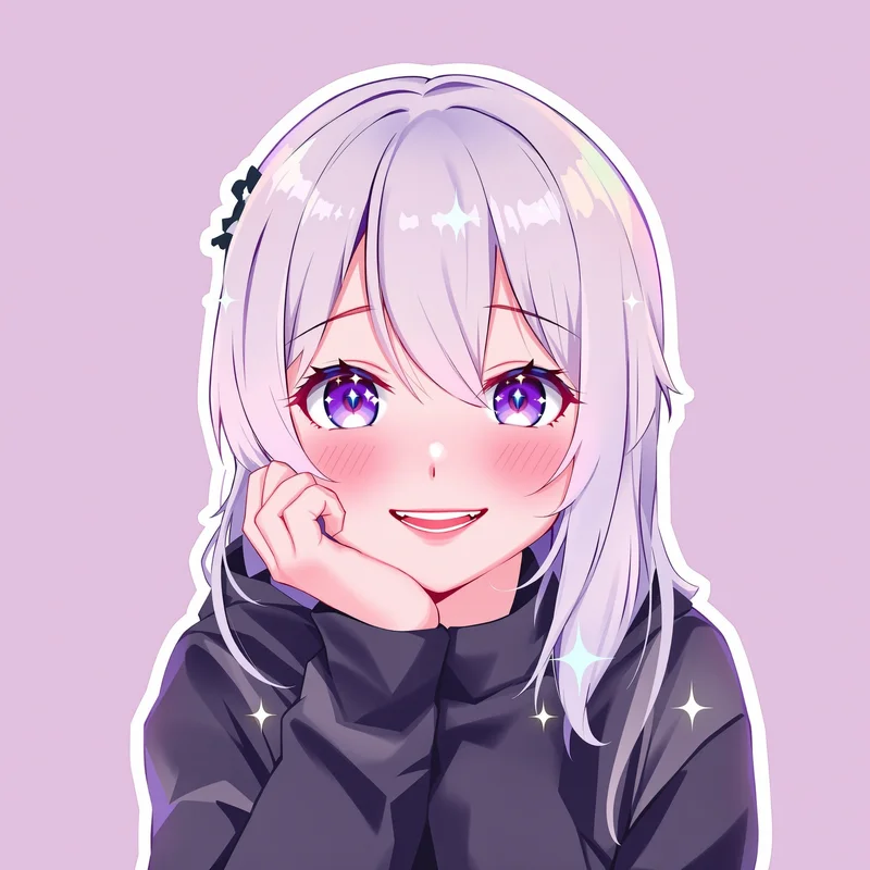 chaotic anime avatar image with pixel glitch for digital identity