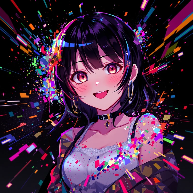 scene anime avatar with flashing effects for online avatar styling