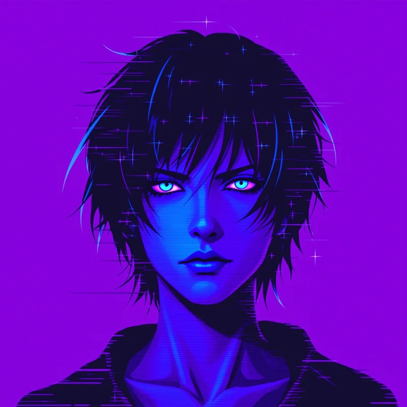 neon scene PFP portrait with rainbow colors for expressive avatar use