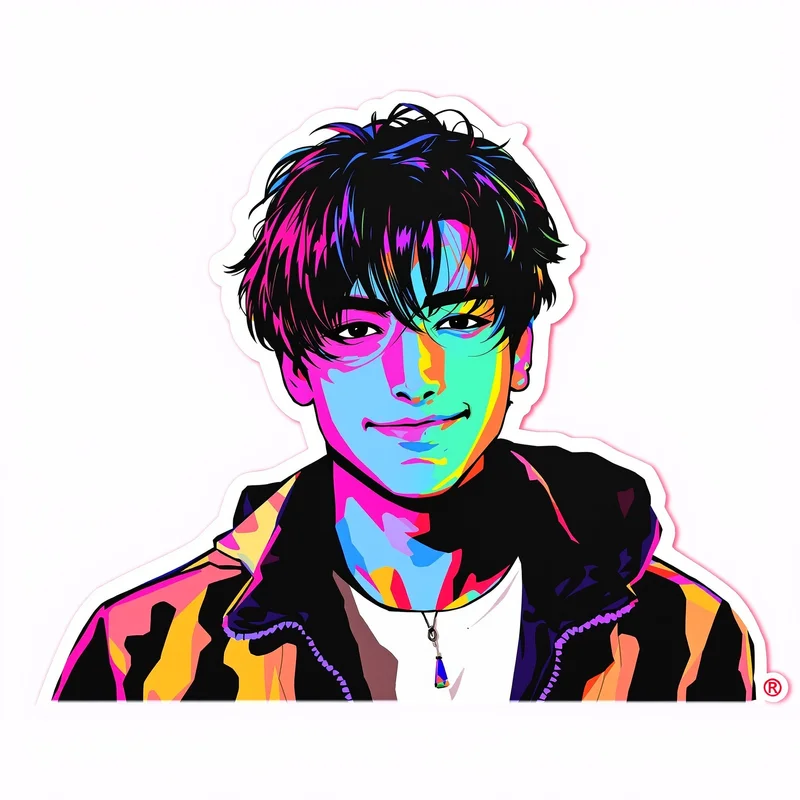 vivid anime avatar with chaotic color palette for online avatar styling