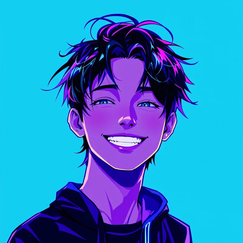 scene PFP portrait with sticker collage style for social media avatar