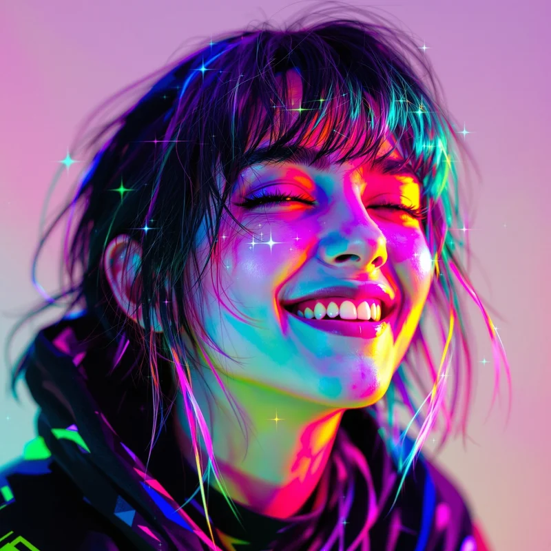 colorful scene profile picture with multi-layer visuals for profile picture use