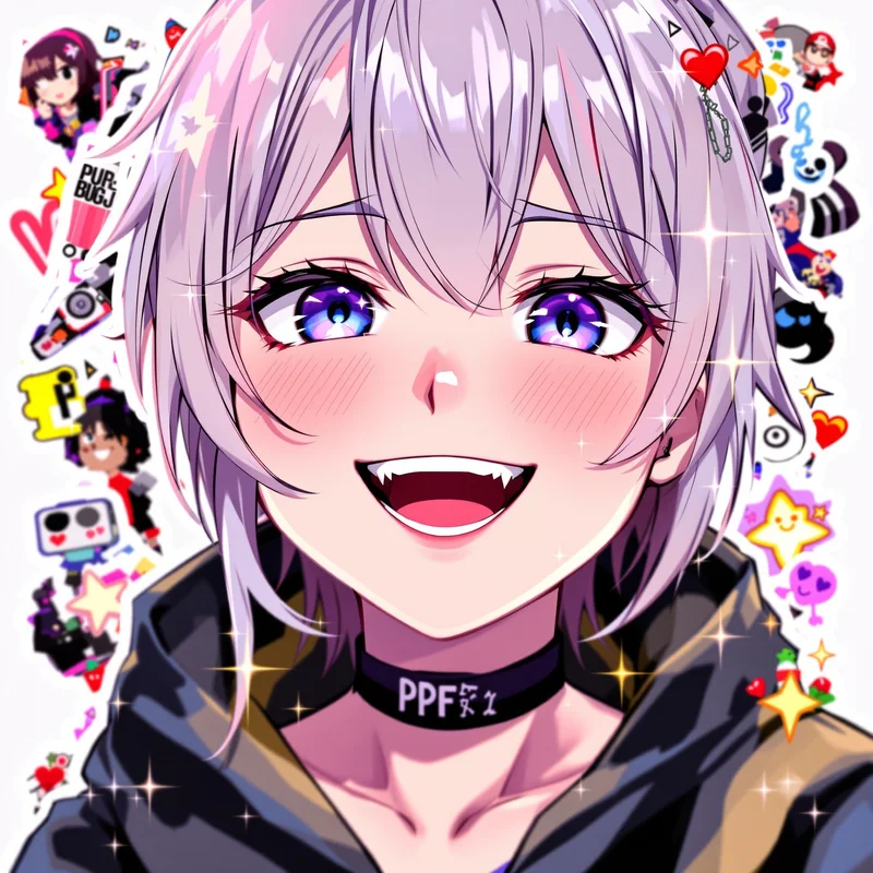 vivid anime avatar with star and sparkle details for social media avatar