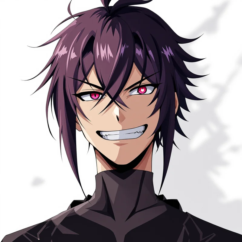 dark Shidou profile avatar with sharp highlight lighting for social media avatar