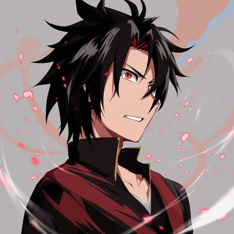 intense Shidou anime portrait with dynamic motion framing for aesthetic profile icon