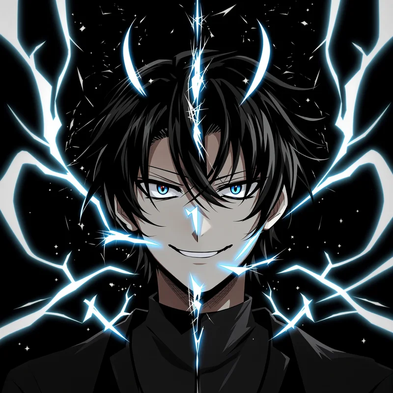 intense Shidou anime portrait with strong shadow edges for profile picture use