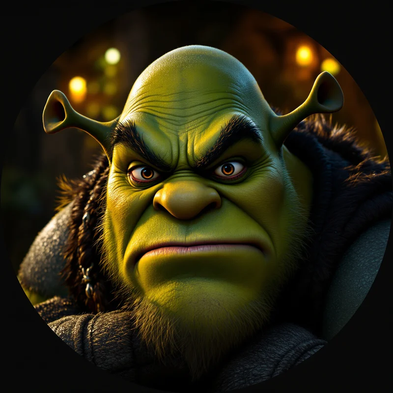 Shrek avatar profile image with grumpy humor and clear recognition