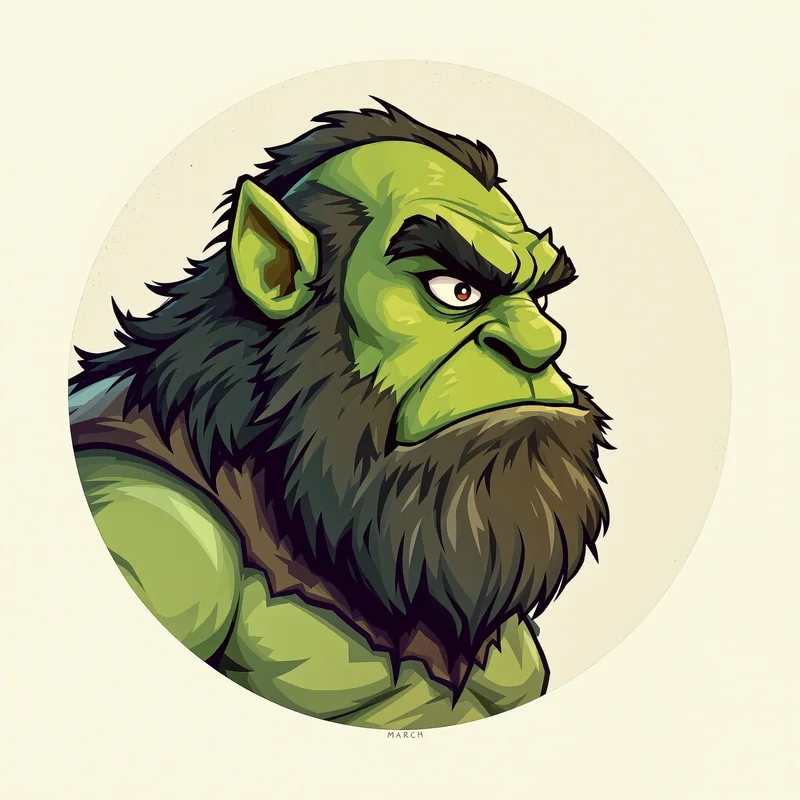 Shrek avatar portrait with rough charm and memorable personality