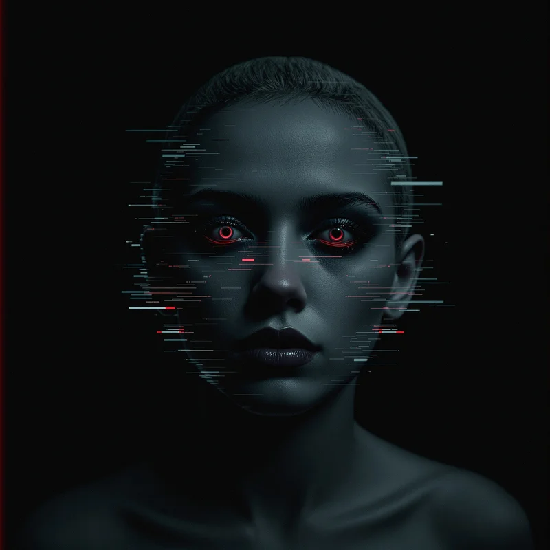 Weird avatar profile image with uncanny expression