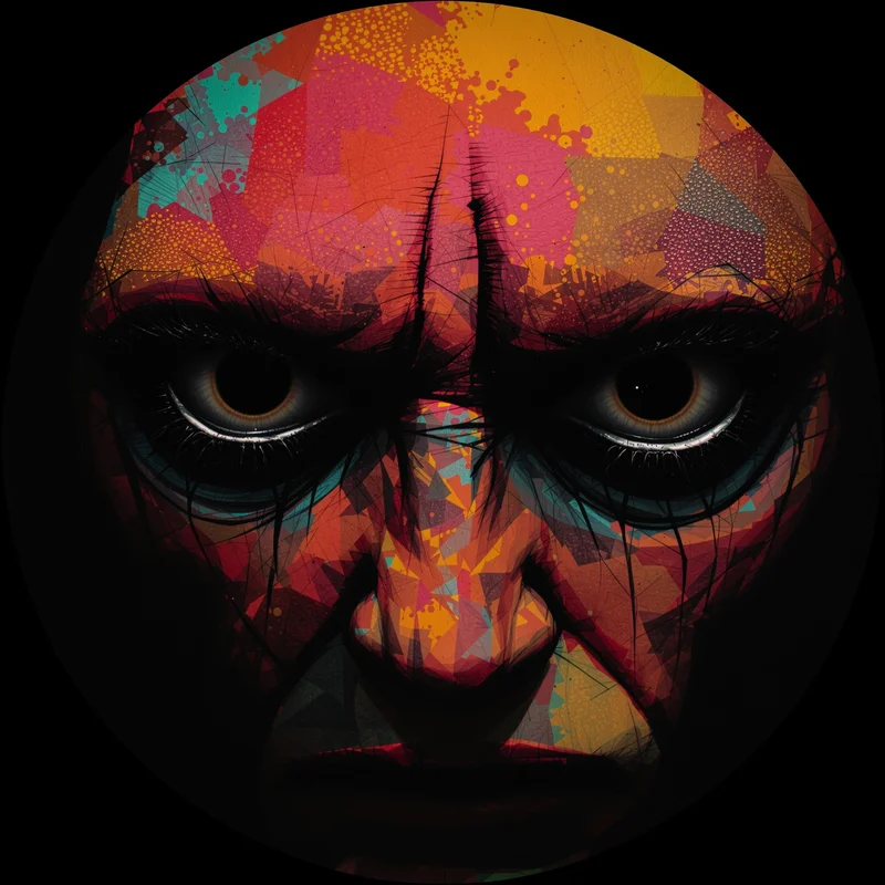 Weird avatar profile image with uncanny expression