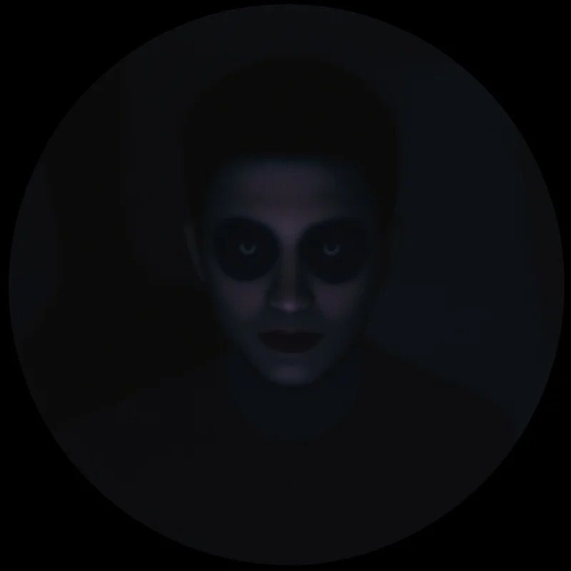 Weird avatar profile image with uncanny expression