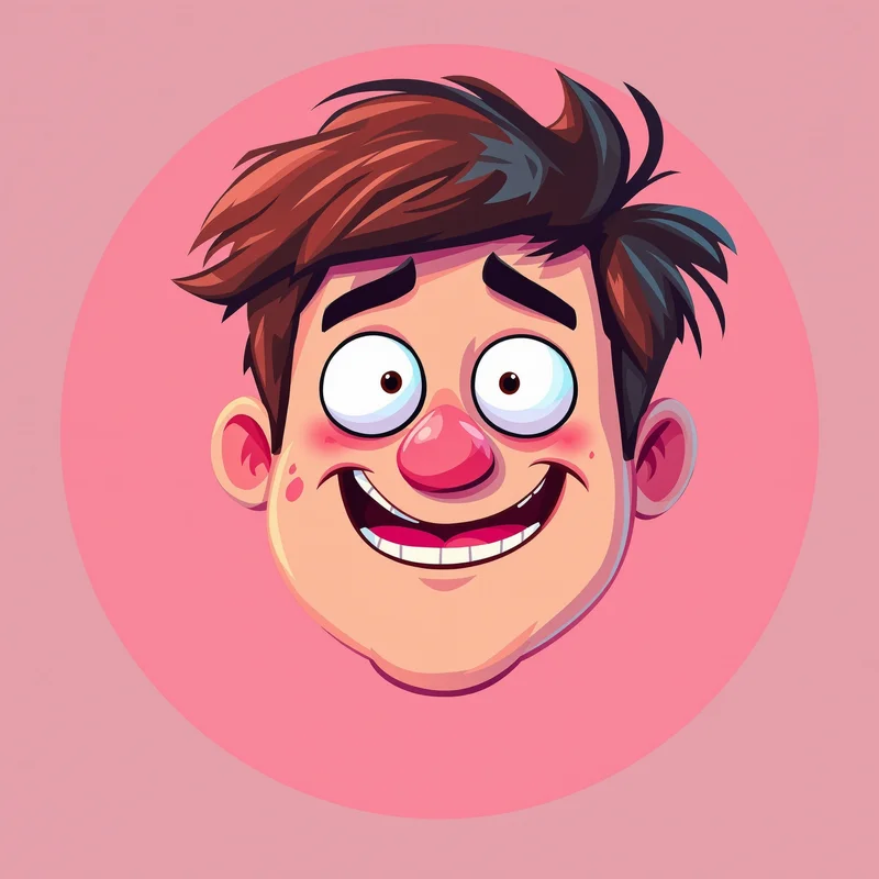 Silly avatar profile image with cheerful expression