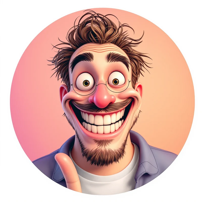 Silly PFP with light humor composition