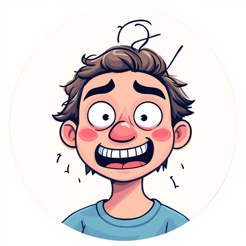 Silly avatar profile image with cheerful expression