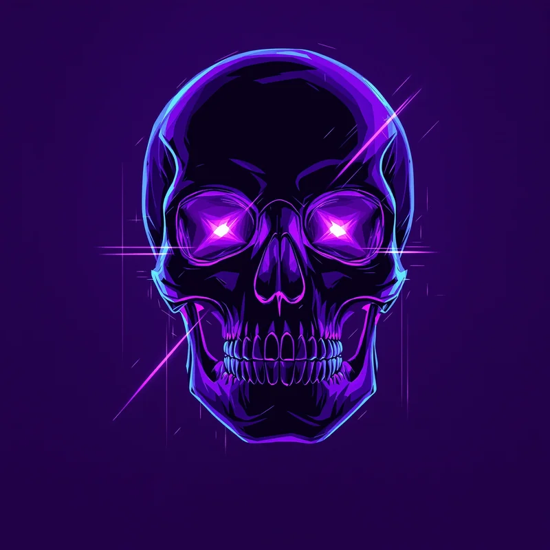 skull PFP portrait with neon glow for digital identity