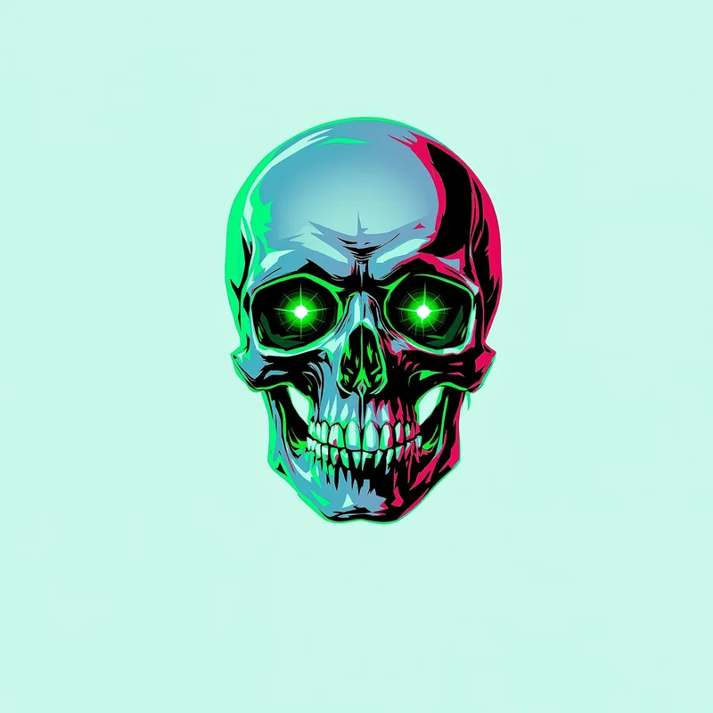 bone portrait PFP with smoke effect for digital identity