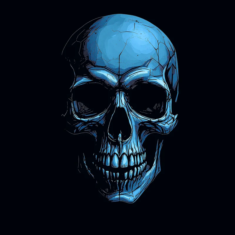 skull avatar image with shadow lighting for profile picture use