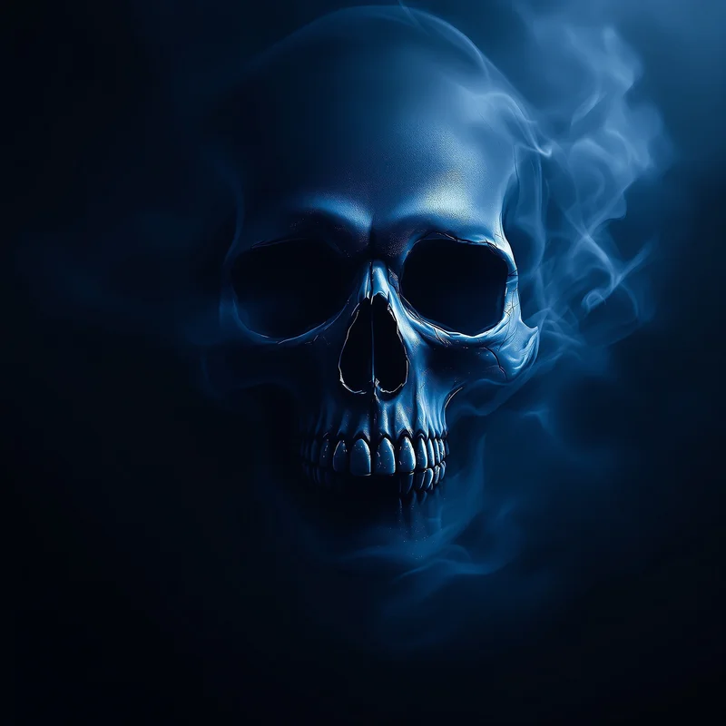 skull avatar image with fire effect for avatar display