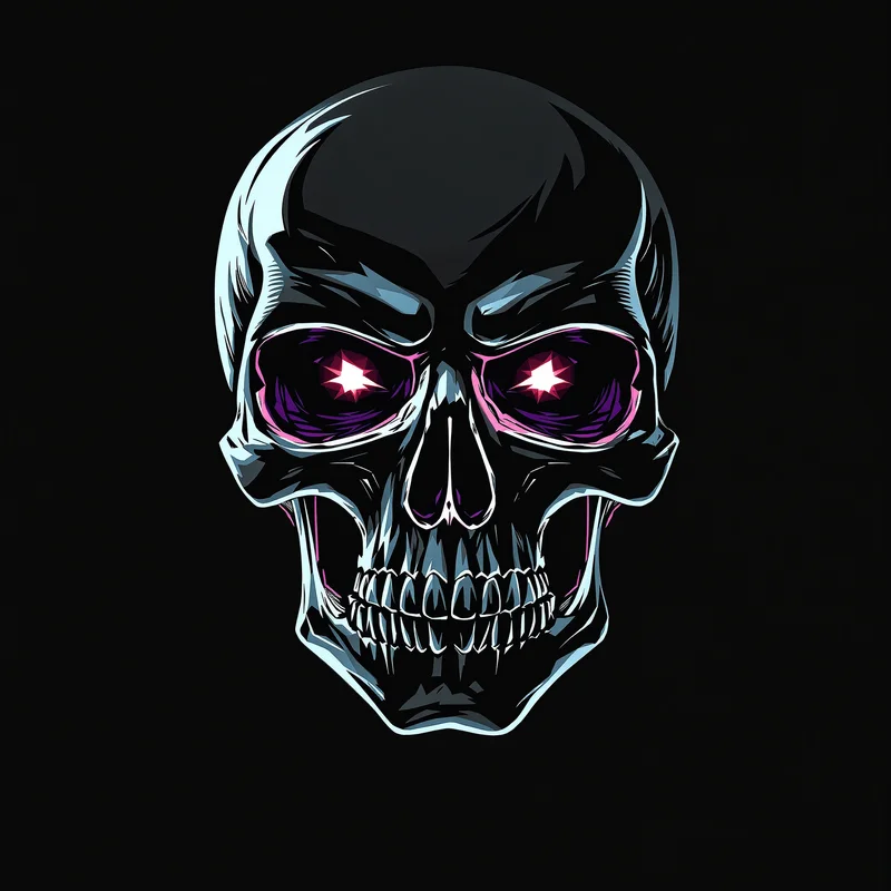 skull PFP portrait with neon glow for social media avatar